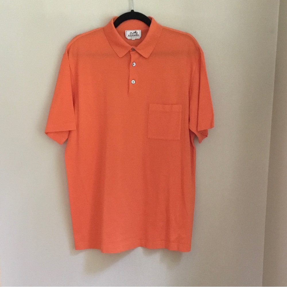 Authentic Men’s Hermes Orange Short Sleeve Polo Shirt